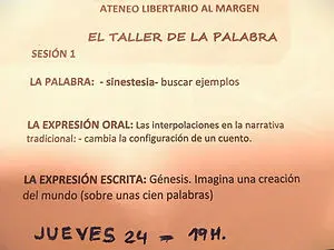 Comienzan los Talleres de la Palabra (primera sesión 24-S)