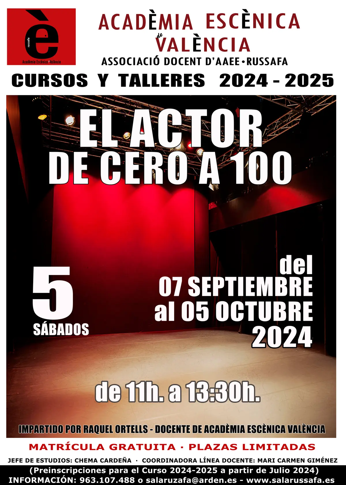 El actor. De CERO a 100. Curso intensivo de introducción a la interpretación.