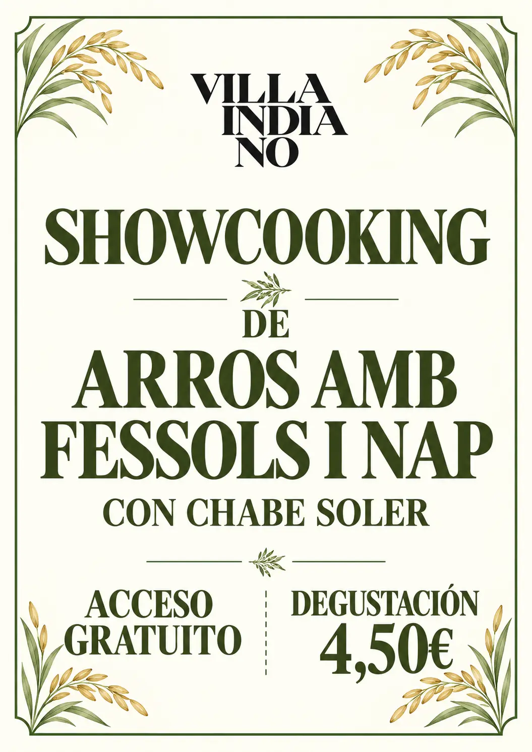 🌾SHOWCOOKING con Chabe Soler – Día mundial del arroz.