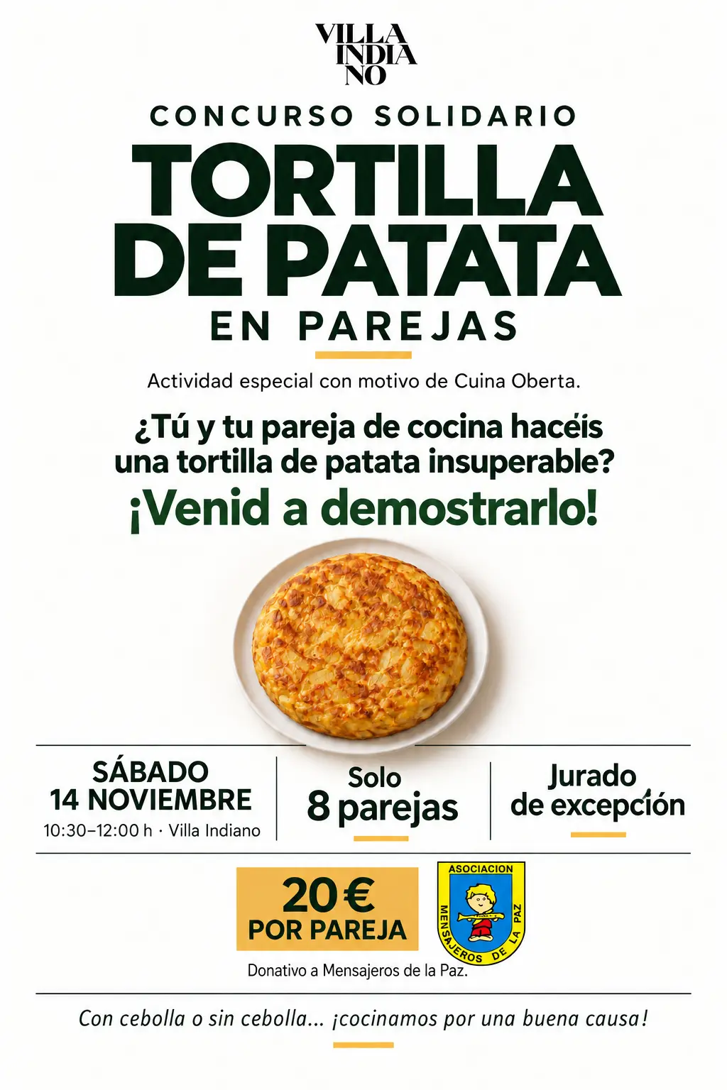 ¡Concurso de tortilla de patata en parejas en Villa Indiano!🥔