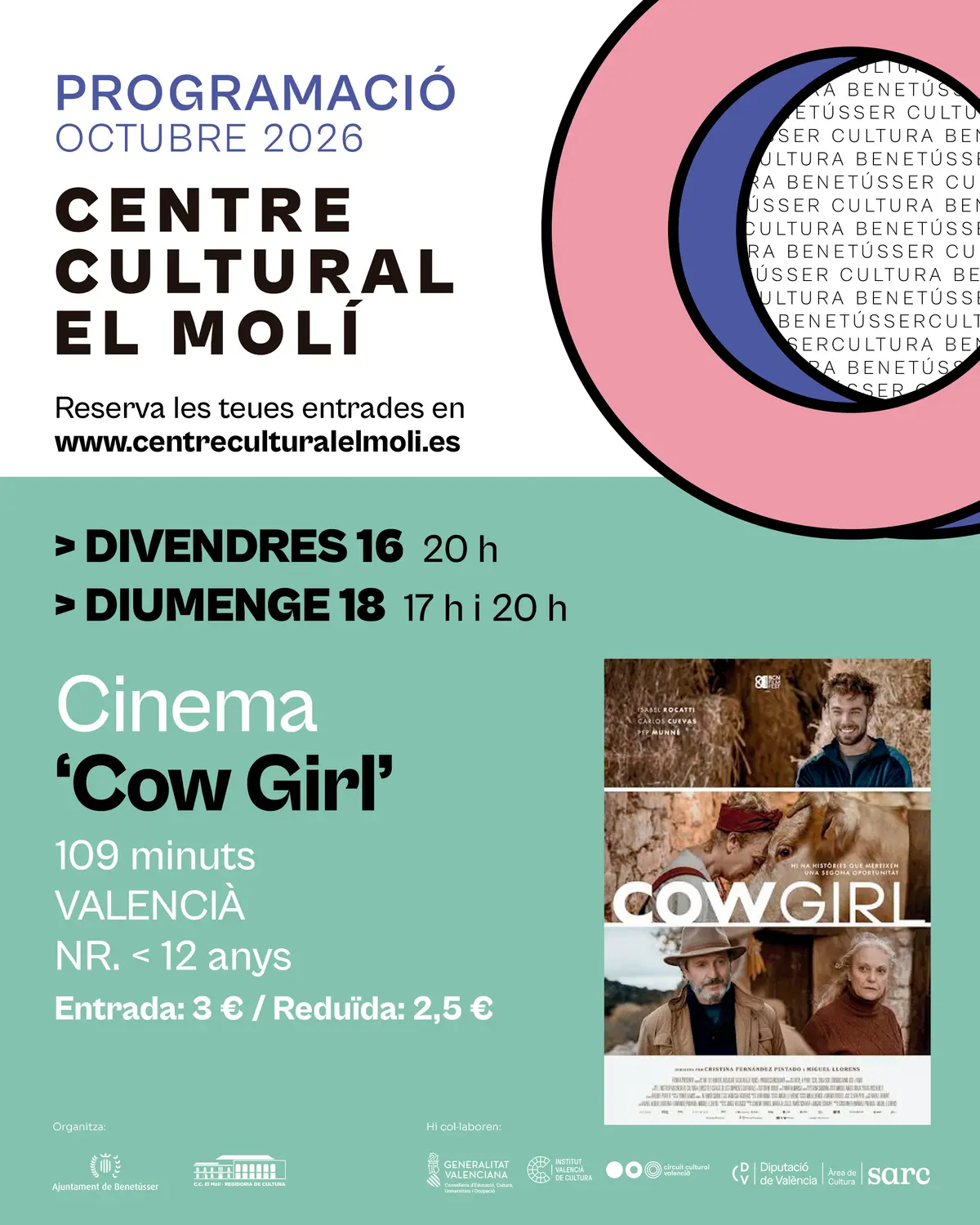 Programació Cultural CC El Molí > Cinema: ‘Cow girl’