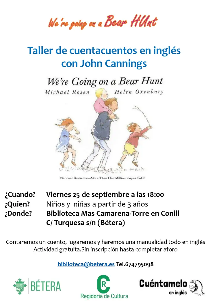 Cuentacuentos 'We're Going on a Bear Hunt' con John Cannings