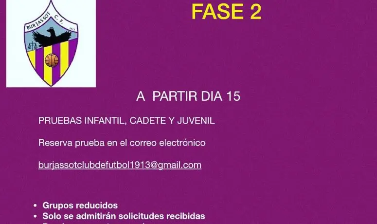 El Burjassot CF iniciará las pruebas de la temporada 2020/21 el próximo 15 de junio