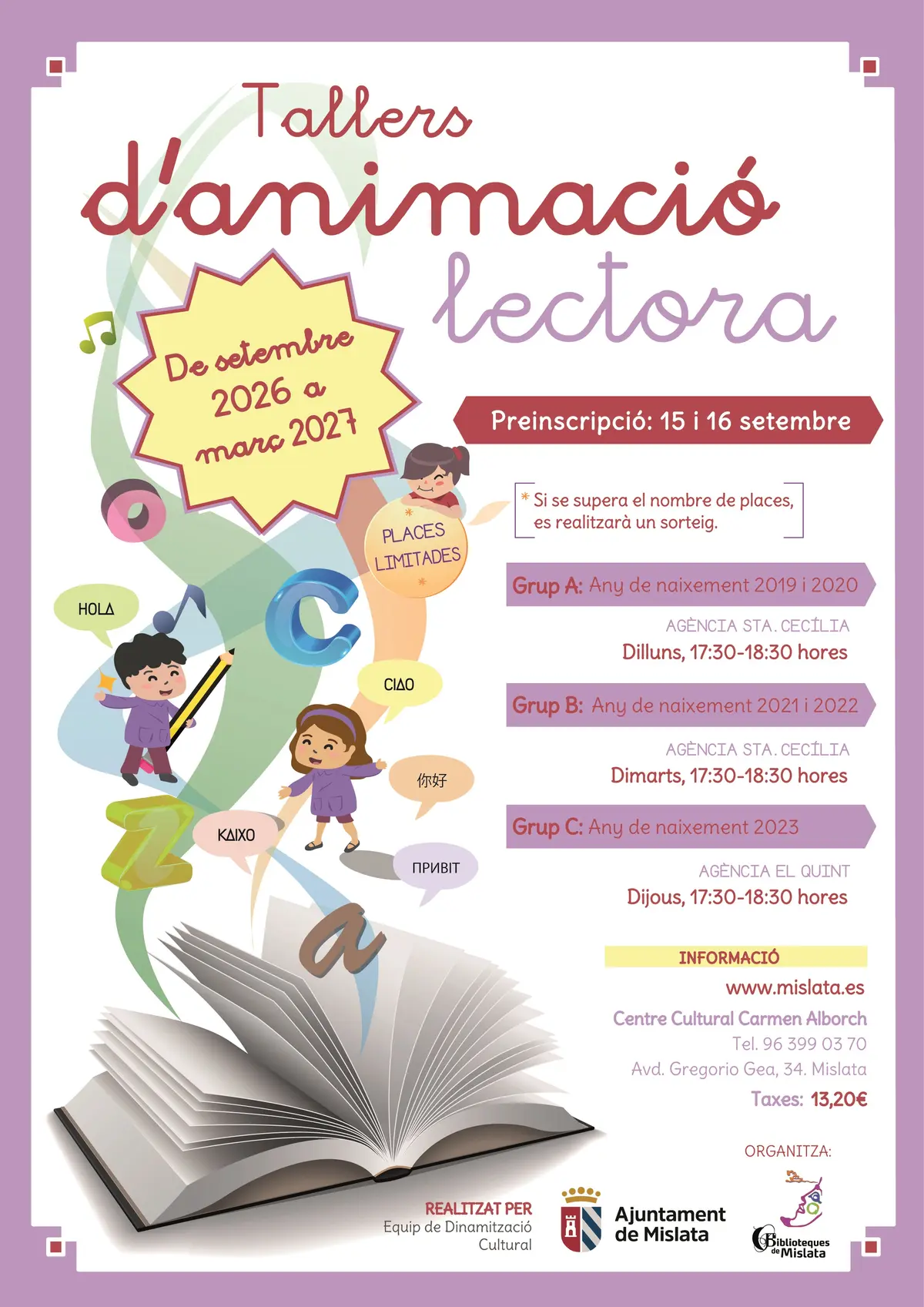 Talleres de Animación Lectora 2026-2027