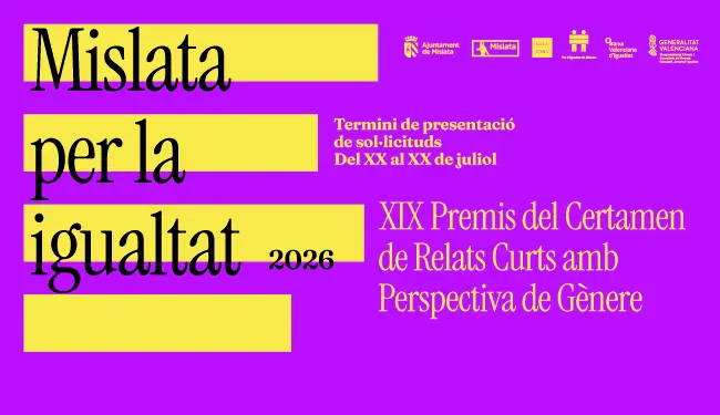 XIX Premis del Certamen de Relats Curts amb Perspectiva de Gènere. Mislata per la Igualtat, 2026
