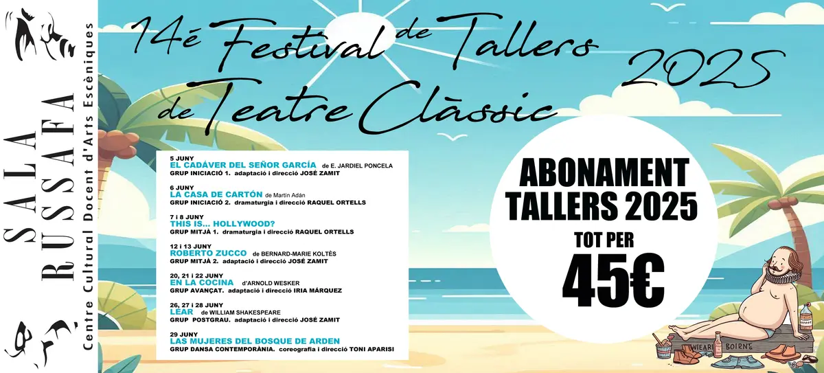 Bono para ver las siete funciones del 14º Festival de Talleres de Teatro Clásico 2025