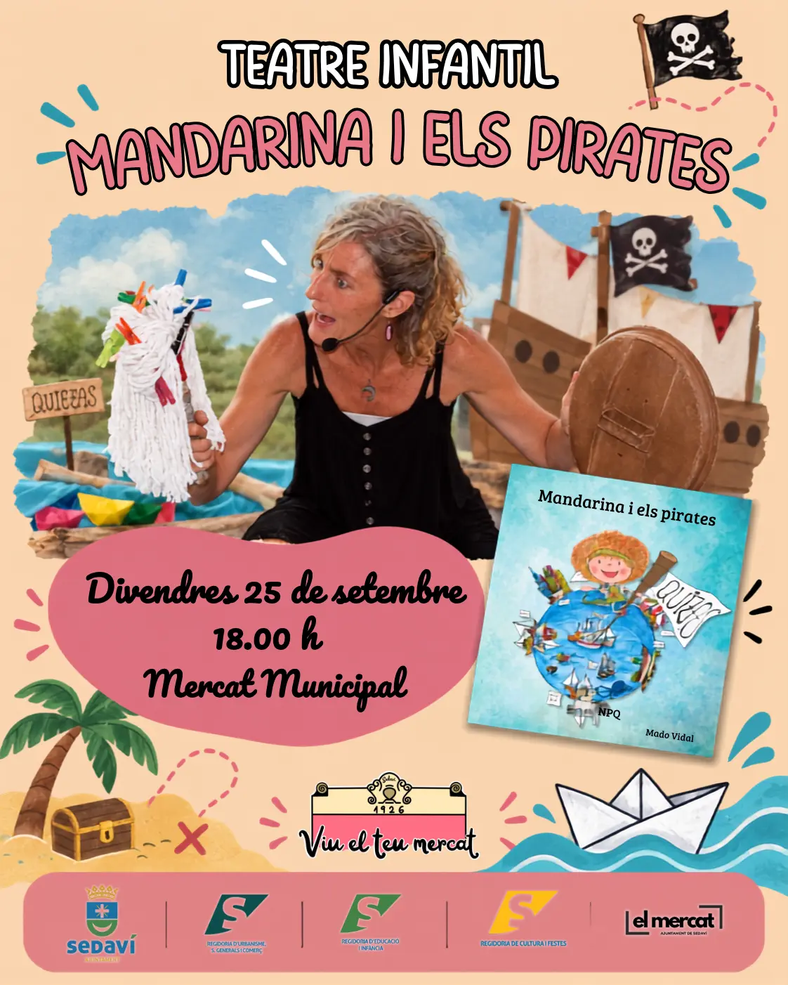 El Mercat Municipal de Sedaví acoge el espectáculo infantil "Mandarina i els pirates"